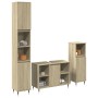 Set de muebles de baño 3 pzas madera contrachapada roble Sonoma de , Muebles de baño - Ref: Foro24-3307679, Precio: 196,66 €,...