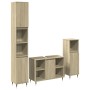 Set de muebles de baño 3 pzas madera contrachapada roble Sonoma de , Muebles de baño - Ref: Foro24-3307679, Precio: 196,66 €,...