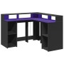 Escritorio con luz LED madera ingeniería negro 130x130x91 cm de , Escritorios - Ref: Foro24-3309448, Precio: 260,39 €, Descue...