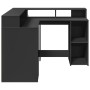 Escritorio con luz LED madera ingeniería negro 130x130x91 cm de , Escritorios - Ref: Foro24-3309448, Precio: 260,39 €, Descue...