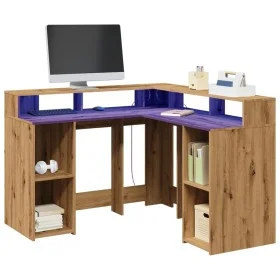 Escritorio con luz LED madera ingeniería artisian 130x130x91 cm de , Escritorios - Ref: Foro24-3309455, Precio: 200,65 €, Des...