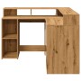 Escritorio con luz LED madera ingeniería artisian 130x130x91 cm de , Escritorios - Ref: Foro24-3309455, Precio: 203,81 €, Des...