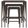 Stackable garden tables, set of 3, made of synthetic brown rattan. by , Garden tables - Ref: Foro24-3324830, Price: 69,36 €, ...