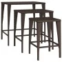 Stackable garden tables, set of 3, made of synthetic brown rattan. by , Garden tables - Ref: Foro24-3324830, Price: 69,36 €, ...