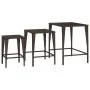 Stackable garden tables, set of 3, made of synthetic brown rattan. by , Garden tables - Ref: Foro24-3324830, Price: 69,36 €, ...