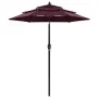 3-tier parasol with burgundy aluminum pole 2 m by vidaXL, Umbrellas - Ref: Foro24-313856, Price: 62,71 €, Discount: %