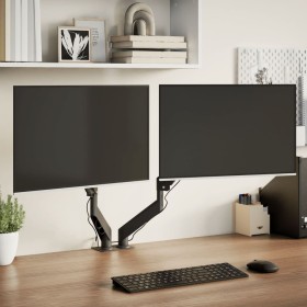 Brazo monitor doble pantalla 27" Max negro resorte de gas 20 kg de , Soportes para monitores y televisor - Ref: Foro24-401217...