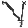 Brazo monitor doble pantalla 27" Max negro resorte de gas 20 kg de , Soportes para monitores y televisor - Ref: Foro24-401217...