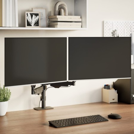 Brazo monitor doble pantalla 27" Max negro resorte de gas 20 kg de , Soportes para monitores y televisor - Ref: Foro24-401217...