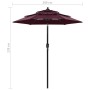 Sombrilla de 3 niveles con poste de aluminio burdeos 2 m de vidaXL, Sombrillas - Ref: Foro24-313856, Precio: 63,77 €, Descuen...