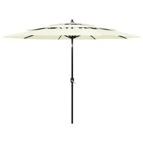 Sombrilla de 3 niveles con poste de aluminio arena 3 m de vidaXL, Sombrillas - Ref: Foro24-313868, Precio: 70,43 €, Descuento: %