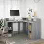 Escritorio con LED madera ingeniería gris sonoma 130x130x91cm de , Escritorios - Ref: Foro24-3309452, Precio: 211,45 €, Descu...