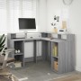 Escritorio con LED madera ingeniería gris sonoma 130x130x91cm de , Escritorios - Ref: Foro24-3309452, Precio: 214,86 €, Descu...