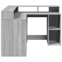 Escritorio con LED madera ingeniería gris sonoma 130x130x91cm de , Escritorios - Ref: Foro24-3309452, Precio: 211,45 €, Descu...