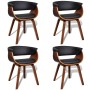 Sillas de comedor 4 unidades madera curvada y cuero artificial de vidaXL, Sillas de comedor - Ref: Foro24-270547, Precio: 710...
