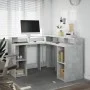 Escritorio con LED madera ingeniería gris hormigón 130x130x91cm de , Escritorios - Ref: Foro24-3309450, Precio: 210,82 €, Des...