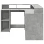 Escritorio con LED madera ingeniería gris hormigón 130x130x91cm de , Escritorios - Ref: Foro24-3309450, Precio: 210,82 €, Des...