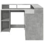 Escritorio con LED madera ingeniería gris hormigón 130x130x91cm de , Escritorios - Ref: Foro24-3309450, Precio: 214,33 €, Des...
