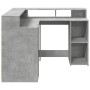 Escritorio con LED madera ingeniería gris hormigón 130x130x91cm de , Escritorios - Ref: Foro24-3309450, Precio: 214,33 €, Des...