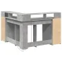 Escritorio con LED madera ingeniería gris hormigón 130x130x91cm de , Escritorios - Ref: Foro24-3309450, Precio: 210,82 €, Des...