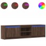 Mueble de TV LED madera ingeniería marrón roble 180x34x50 cm de , Muebles TV - Ref: Foro24-3307918, Precio: 151,64 €, Descuen...