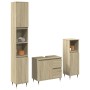 Set de muebles de baño 3 pzas madera contrachapada roble Sonoma de , Muebles de baño - Ref: Foro24-3307676, Precio: 194,43 €,...