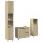 Set de muebles de baño 3 pzas madera contrachapada roble Sonoma de , Muebles de baño - Ref: Foro24-3307676, Precio: 194,43 €,...