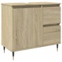 Set de muebles de baño 3 pzas madera contrachapada roble Sonoma de , Muebles de baño - Ref: Foro24-3307676, Precio: 194,43 €,...