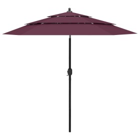 Sombrilla de 3 niveles con poste de aluminio burdeos 2,5 m de vidaXL, Sombrillas - Ref: Foro24-313864, Precio: 72,96 €, Descu...