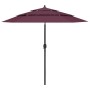 Sombrilla de 3 niveles con poste de aluminio burdeos 2,5 m de vidaXL, Sombrillas - Ref: Foro24-313864, Precio: 72,96 €, Descu...