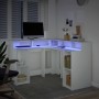 Escritorio con luz LED madera ingeniería blanco 130x130x91 cm de , Escritorios - Ref: Foro24-3309447, Precio: 211,63 €, Descu...