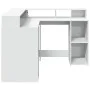 Escritorio con luz LED madera ingeniería blanco 130x130x91 cm de , Escritorios - Ref: Foro24-3309447, Precio: 207,32 €, Descu...