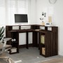 Escritorio con LED madera ingeniería marrón roble 130x130x91 cm de , Escritorios - Ref: Foro24-3309453, Precio: 193,33 €, Des...