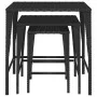 Stackable garden tables, 3 units, black synthetic rattan by , Garden tables - Ref: Foro24-3324829, Price: 69,56 €, Discount: %