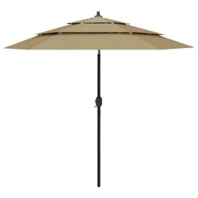 Sombrilla de 3 niveles con poste de aluminio gris taupé 2,5 m de vidaXL, Sombrillas - Ref: Foro24-313863, Precio: 76,05 €, De...