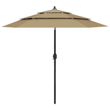 Sombrilla de 3 niveles con poste de aluminio gris taupé 2,5 m de vidaXL, Sombrillas - Ref: Foro24-313863, Precio: 77,52 €, De...