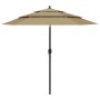 Sombrilla de 3 niveles con poste de aluminio gris taupé 2,5 m de vidaXL, Sombrillas - Ref: Foro24-313863, Precio: 77,52 €, De...