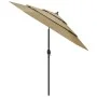 3-stufiger Sonnenschirm mit taupegrauem Aluminiummast 2,5 m von vidaXL, Sonnenschirme - Ref: Foro24-313863, Preis: 76,05 €, R...