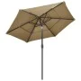 3-stufiger Sonnenschirm mit taupegrauem Aluminiummast 2,5 m von vidaXL, Sonnenschirme - Ref: Foro24-313863, Preis: 76,05 €, R...