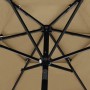 Sombrilla de 3 niveles con poste de aluminio gris taupé 2,5 m de vidaXL, Sombrillas - Ref: Foro24-313863, Precio: 77,52 €, De...