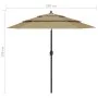 3-stufiger Sonnenschirm mit taupegrauem Aluminiummast 2,5 m von vidaXL, Sonnenschirme - Ref: Foro24-313863, Preis: 76,05 €, R...