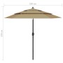 Sombrilla de 3 niveles con poste de aluminio gris taupé 2,5 m de vidaXL, Sombrillas - Ref: Foro24-313863, Precio: 77,52 €, De...