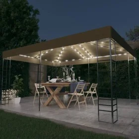 Carpa cenador de jardín con tira de luz LED 3x4m taupé 180 g/m² de , Carpas y cenadores - Ref: Foro24-3070310, Precio: 297,45...
