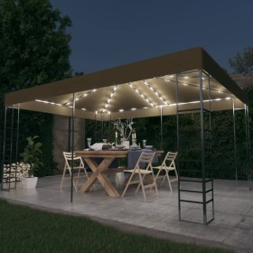 Carpa cenador de jardín con tira de luz LED 3x4m taupé 180 g/m² de , Carpas y cenadores - Ref: Foro24-3070310, Precio: 291,53...