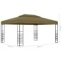 Carpa cenador de jardín con tira de luz LED 3x4m taupé 180 g/m² de , Carpas y cenadores - Ref: Foro24-3070310, Precio: 297,45...
