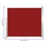 Toldo lateral retráctil 120x300 cm rojo de , Sombrillas - Ref: Foro24-45362, Precio: 68,28 €, Descuento: %