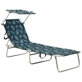Folding lounge chair with canopy, aluminum frame with leaf pattern. by , Loungers - Ref: Foro24-310364, Price: 73,06 €, Disco...
