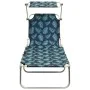 Folding lounge chair with canopy, aluminum frame with leaf pattern. by , Loungers - Ref: Foro24-310364, Price: 73,06 €, Disco...