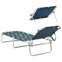 Tumbona plegable con toldo aluminio estampado de hojas de , Tumbonas - Ref: Foro24-310364, Precio: 73,06 €, Descuento: %