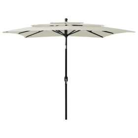 Sombrilla de 3 niveles con poste de aluminio arena 2,5x2,5 m de vidaXL, Sombrillas - Ref: Foro24-313836, Precio: 76,23 €, Des...